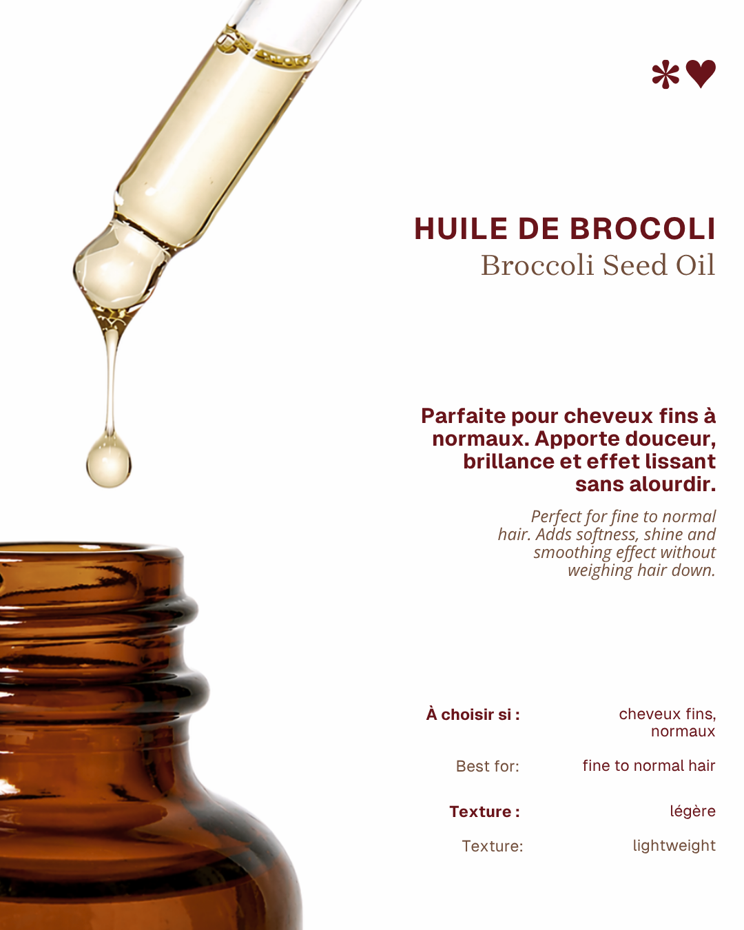 Broccoli Seed Oil – Shine & Frizz Control for dull and unruly hair