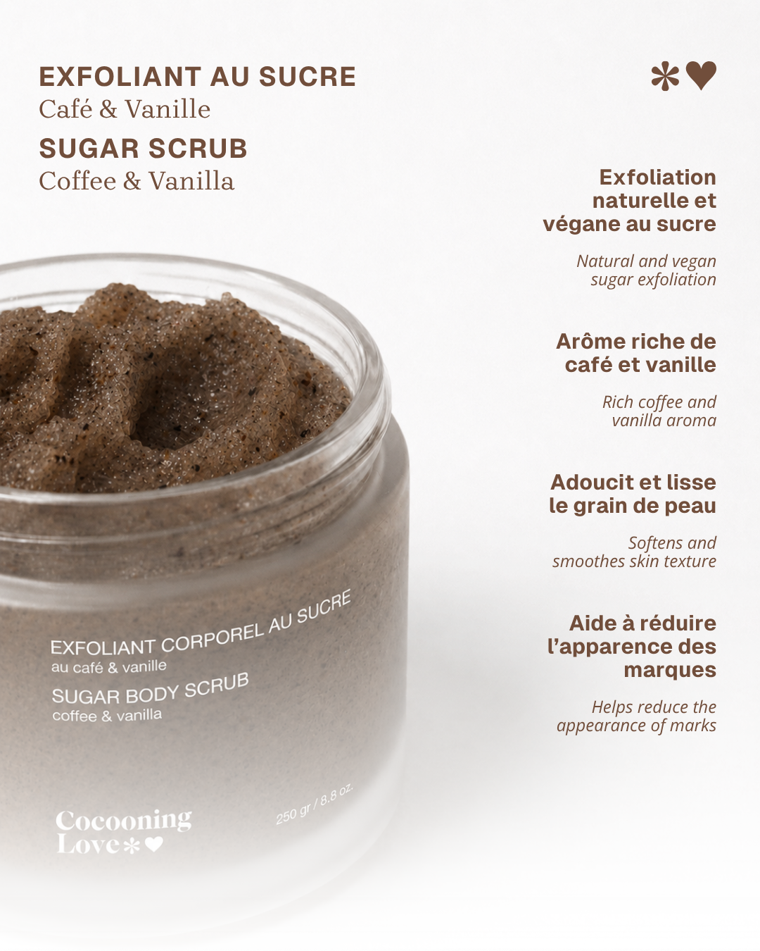 Coffee & Vanilla Body Scrub – Deep exfoliation, smooth & radiant skin
