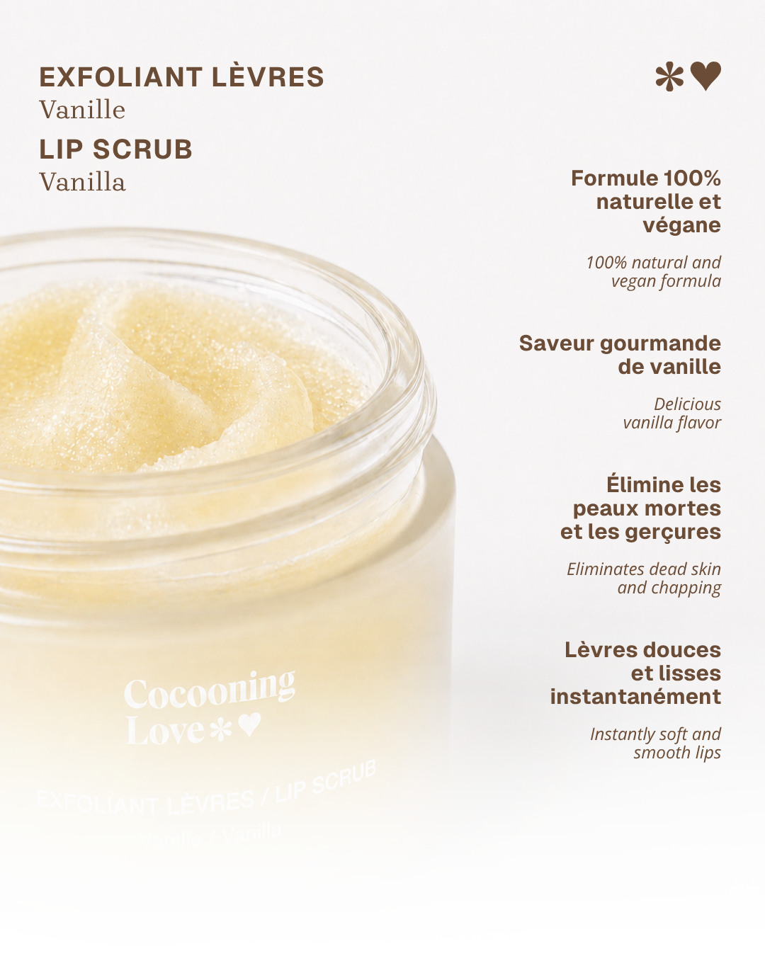 Vanilla Lip Scrub – Natural Sugar Exfoliator for Soft & Smooth Lips