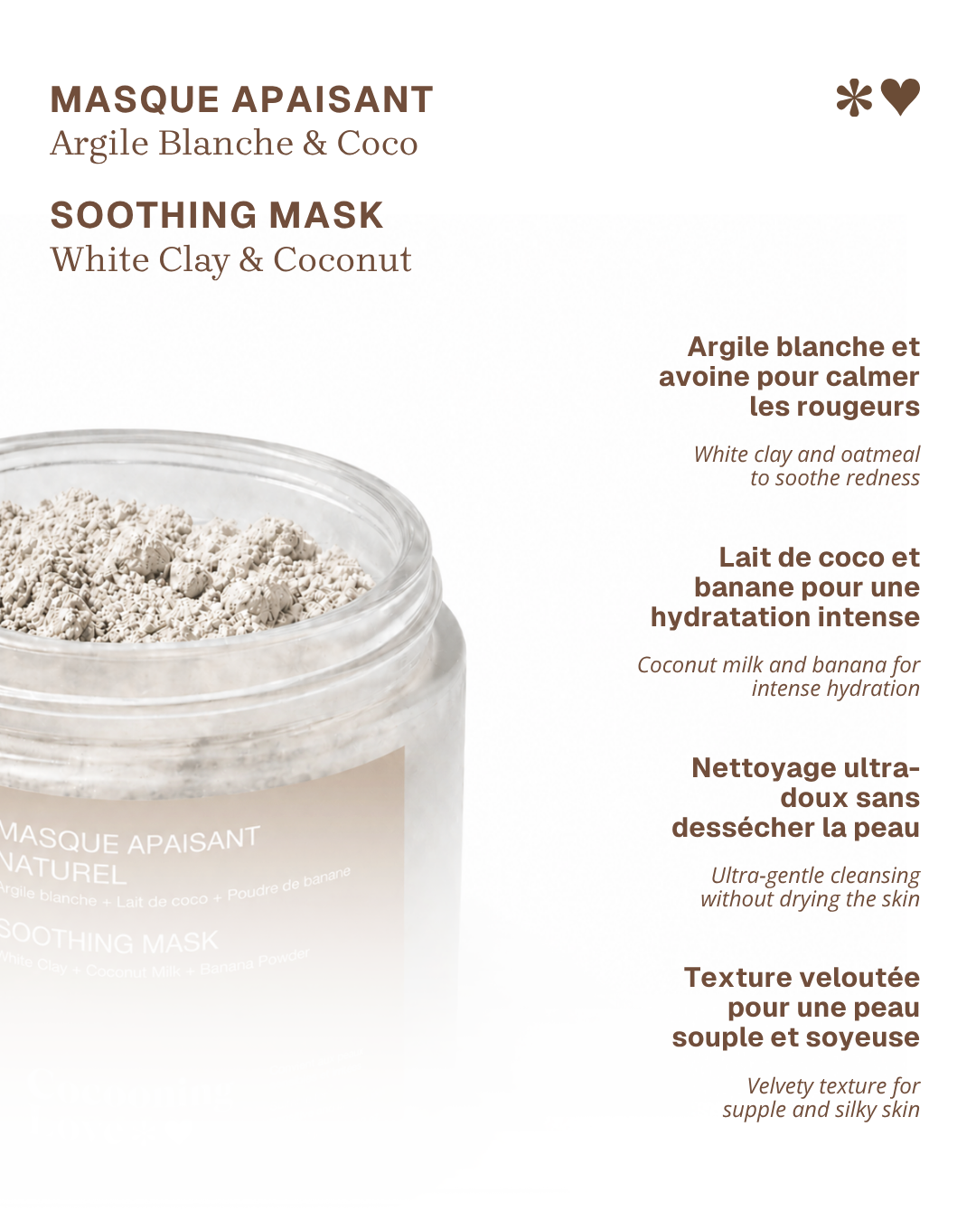 White Clay, Coconut & Banana Face Mask – Softness & Hydration