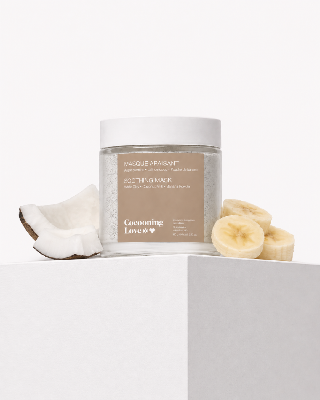 White Clay, Coconut & Banana Face Mask – Softness & Hydration