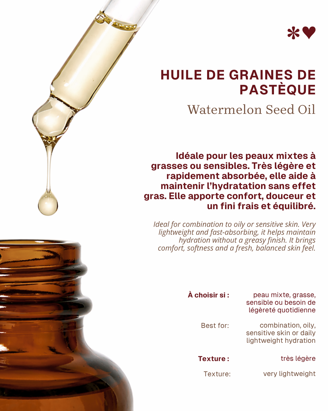 Watermelon Seed Oil – Balance & lightness for combination, oily, and sensitive skin